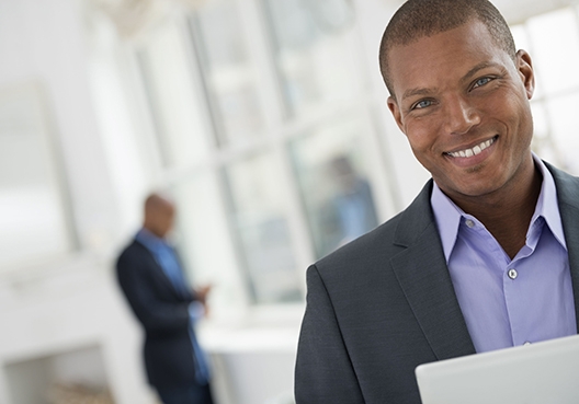 man holding documents