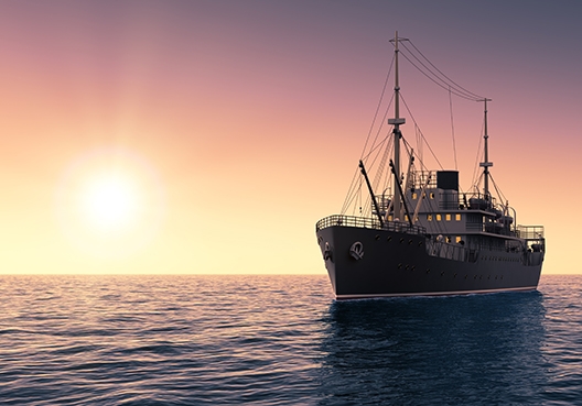 marine ship in the open sea